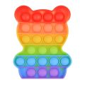 Rainbow Tie Dye Bear Popit Push Bubble Sensory Autism Special Needs Stress Reliever Fidget Toy Bubbel Educational. 