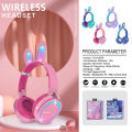【Fast delivery】 2022 New Wireless Earphones RGB Rabbit Ears Headset with Mic Cute Girls Music Bluetooth Headphones For Children's Gamer Headset. 