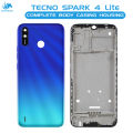 Tecno Spark 4 Lite Housing Middle Frame With Side Button and Camera Lens Complete Body Casing Replacement For Spark 4 Lite - Blue. 