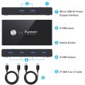 Rybozen USB 3.0 Switch Selector,KVM Switch Adapter 2 Computer Sharing 4 USB Devices, Peripheral Hub Box for Mouse Keyboard Scanner Printer PC, with One Button Swapping and 2 Pack USB 3.0 Cable ORIGINAL UK ZONE. 