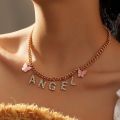 Cute Choker Necklace For Women Girls Baby Honey Angel Crystal Letters Pendant Chain Collar Necklace Trendy Jewelry. 