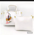 Girls and Ladies Soft Shoulder Handbag with Mini Side Pouch and Long Strap 7 x 7.5 x 3.5 Inch. 