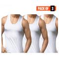 Pack Of 3 Vest/ Bunyan For Men Without Sleeves In White Color. 