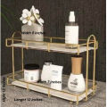 Stylish Cosmetic Rack Makeup Organizer metal Shelf Acrylic Holder design Large-Capacity Cosmetic Storage Box. 