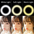 10(inch) 26cm Ring Light With Phone Holder & 3 Shades of Colours Only Ring light For Video Making Selfie Ring Light Photography Dimmable Makeup 26cm Ring Light Video Live 12w 5500k LED Fill Ring Lamp with Phone Holder USB Plug.. 