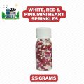 Small Heart Sprinkles for Cake Decorations - White, Red & Pink Mini Heart Shape Sprinkles for Cupcakes, Donuts, & Bakery Items – Small Heart shape Sprinkles for Anniversaries, Birthdays, Mother’s Day, Baby Shower, New year & Other events – 25 Grams. 