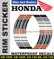Wheel Stickers for HONDA CB-125-F Rim Reflector Tape Motorcycle Decals Graphics 17". 
