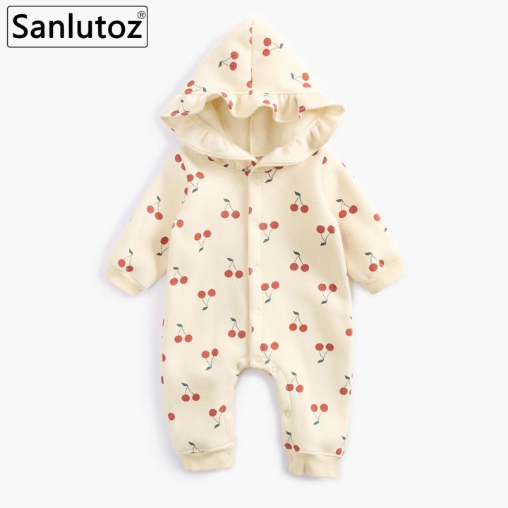 Baby Girls Rompers Cherry Printing Cotton Baby Winter Clothes Newborn