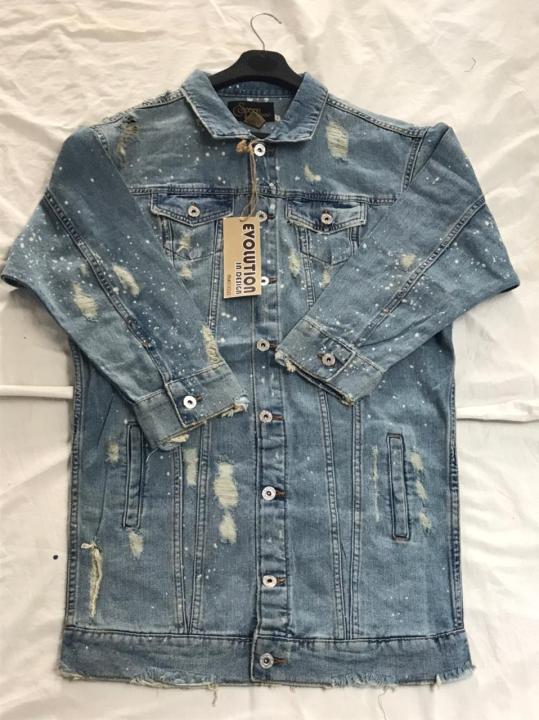 Long Acid Blue Denim Jacket