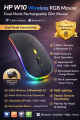 HP W10 Wireless RGB Rechargeable Mouse – Bluetooth & 2.4G Dual Mode, Silent Click, Adjustable DPI, Ultra-Thin Slim Design by Ecoelec. 