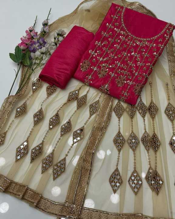 New%20Wedding%20Season%20Collection%20Handmade%20collection%20red%20dark%20%20color%20Kataan%20mirror%20&%20handmade%20shirt%20along%20net%20mirror%20work%20duppata%20plain%20kathan%20silk%20trouser%203%20piece%20-%20Image%206