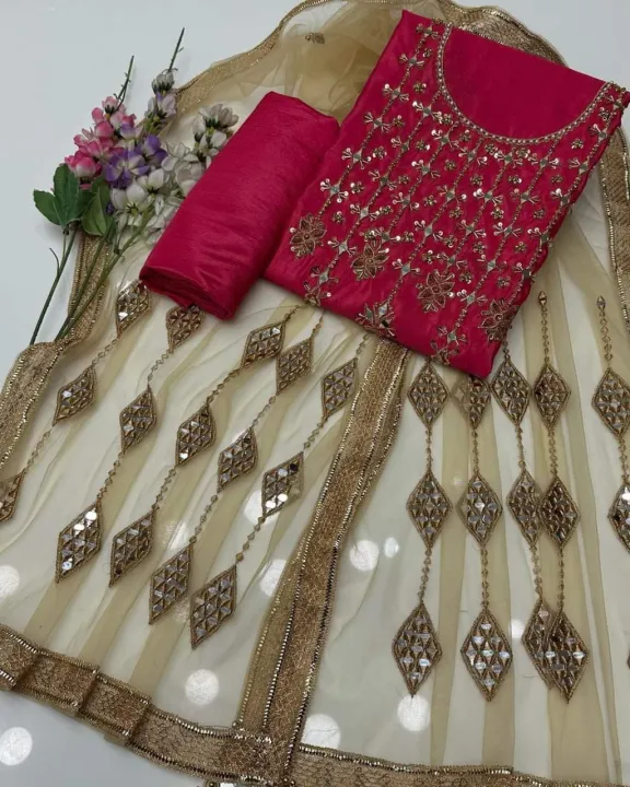 New%20Wedding%20Season%20Collection%20Handmade%20collection%20red%20dark%20%20color%20Kataan%20mirror%20&%20handmade%20shirt%20along%20net%20mirror%20work%20duppata%20plain%20kathan%20silk%20trouser%203%20piece%20-%20Image%206