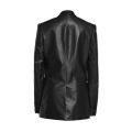 Black Designer Leather Blazer Jacket For Women with Leather Pant. 