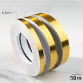 Strip Golden Line Border Sticker Wall Seam Sealing Tapen (Gold, 50M * 1Cm). 