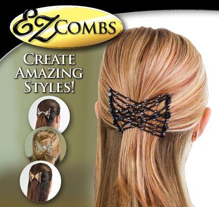 EZ Comb Magic Hair Beads Comb Elastic Hair Double Clips for Women Girls