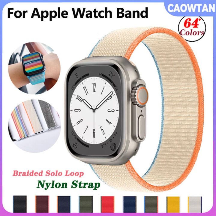 Nylon loop Strap For Apple Watch Band 38mm 42mm 49mm Breathable Braided Band 40mm 44mm 41mm 45mm original For Apple Watch Ultra Strap 7 6 SE 5 4 3 2 1 Replacement For i Watch Series