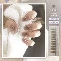 Edie Xiaohongshu same style 11 nail polish film bronzing nail art patch laser hand-painted glitter smudged nail sticker. 