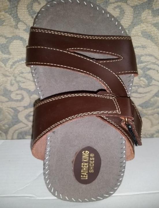Brown Synthetic Leather Slippers For Men