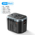 Vention 20W universal travel adapter international adaptor 2 pin to 3 pin converter USB C Fast Charging china to singapore power plug for iPhone 16 Laptop indonesia south africa thailand new zealand korea us to eu multi plug socket uk Type C Charger. 
