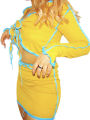 Women's Pleated Half-Dress, High-Waist Skirt Suit, Casual Party Girl Short Lace-up Cropped Top. 