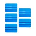 5pcs Car Vinyl Film Wrapping Tools Blue Scraper Squeegee With Felt Cloth. 