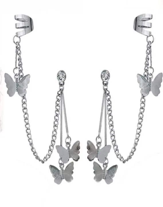 Pair%20Of%20Ear%20Cuff%20Earring%20Butterfly%20Chain%20Tassel%20Stylish%20Earings%20For%20Girls%20Fashion%20Stylish%20Korean%20Jewellery%20For%20Girls%20-%20Image%202