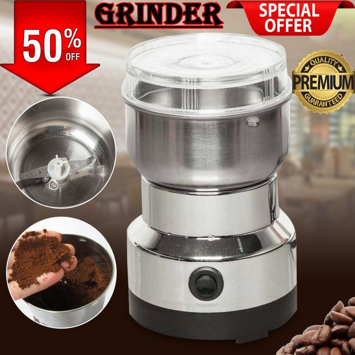 Imported Electric Grinder Machine NIMA NM-8300 High Quality Stainless Steel Grinding Nuts Coffee Bean Milling Mill Machine Mini Electric Spice Grinders Genuine Original Best Kitchen Perfect Partner For Grinders Tool For Kitchen Household Accessories 150W
