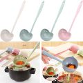 Spoon Soup - 2 In 1 Long Handle Soup Spoon Home Strainer Cooking Colander Scoop Plastic Ladle Tableware 1pcs. 