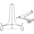 1 METAL CHROME Easel Display Stand - IMPORTED STAND for Resin Plaque - Coaster Stand - Plate Display Stand - Decorative Display stand | calligraphy stand | canvas stand. 