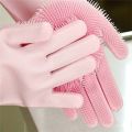 Pair Of  Magic Washing Gloves - Reusable Silicone Gloves with Wash Scrubber, Heat Resistant, for Cleaning, Household, Dish Washing, Washing the Car. 