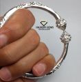 925 sterling silver (Chandi) Kara, Hand Bangle for men and women engraved by Hajvery Gems Weight-15gram-for this product half payment must be advanced. 