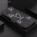 Hontinga for Samsung Galaxy A12 5G / 4G / M12 Case Cute Mouse Design Side Design Phone Case Square Edge Pattern Liquid Silicone Cases Full Cover Camera Shockproof Protective Case. 