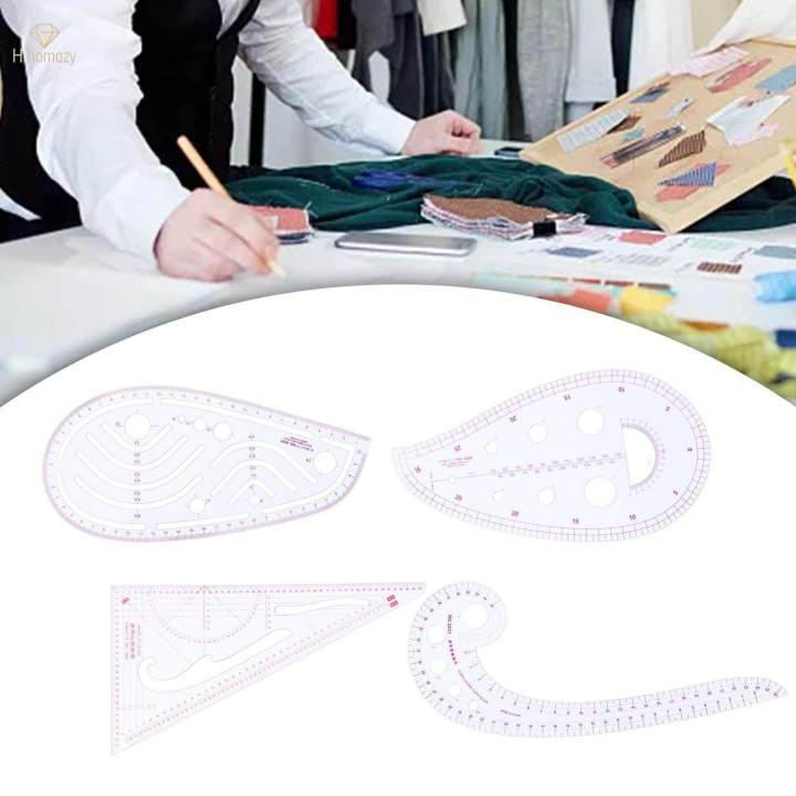 4x Multi Purpose French Curve Ruler DIY Tailors Pattern Maker Sewing