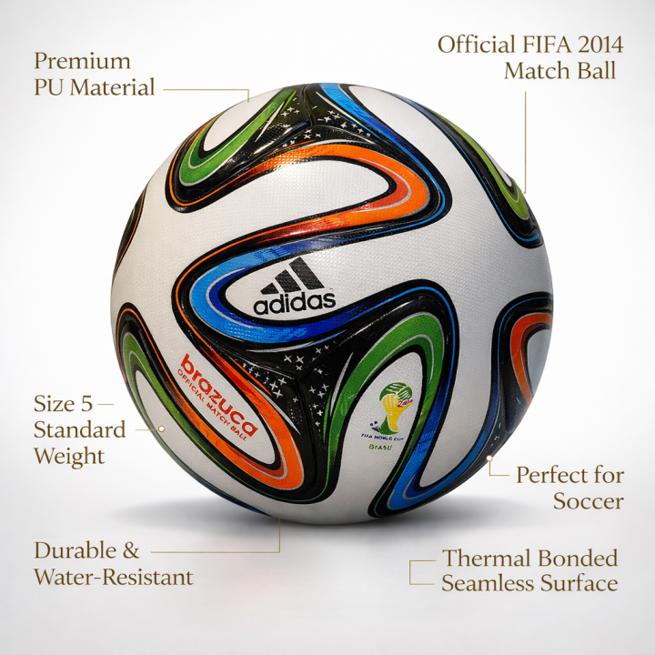 — Images High Quality Grahic Adidas Brazuca Official Match Football — FIFA World Cup Size 5 ...