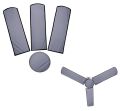 Waterproof & Dustproof Three Blades Ceiling Fan Covers with Motor Cover Grey 1 Fan - 2 fan - 3 fan - 4 Fan - 5 Fan Cover Set. 