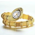 Geekthink Quartz Watch Women Ladies Snake Shaped Bracelet Watch Bangle Diamond Ornaments Silver Gold. 