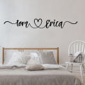Custom Name Wedding Heart Wall Decal Bedroom Personalized Couple Family Marriage Wall Sticker Vinyl Home Decor. 