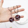 [ New ] Anime Naruto Xiao Organization Hongyun Checkmark Flag Mukakashi III Magatama Sharingan Necklace Keychain. 