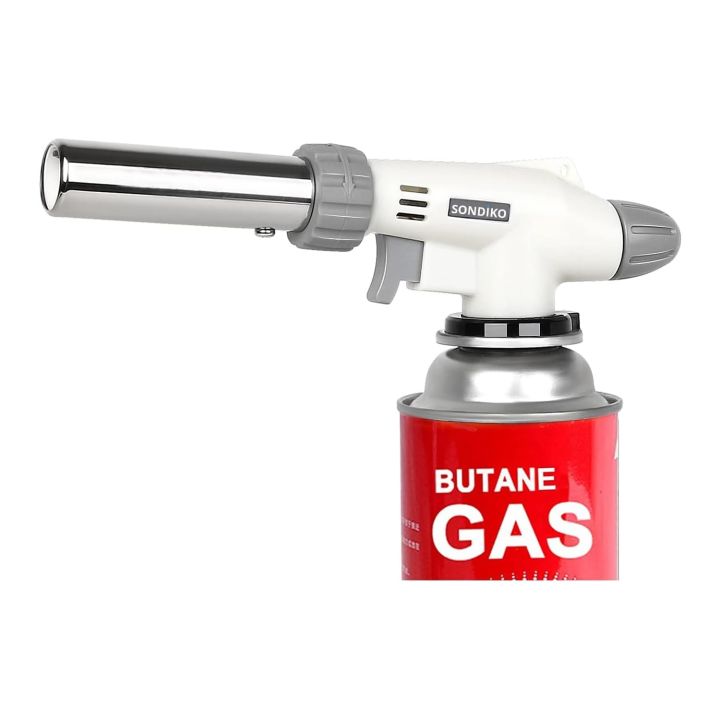 Kitchen Culinary Torch, Professional Torch Kitchen Blow Lighter Adjustable Flame with Reverse Use for Creme Brulee, Searing, Baking, BBQ (Butan Gas Not Included)