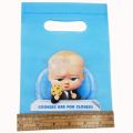 BOSS BABY GOODY BAGS - BLUE COLOR FABRIC MATERIAL GOODY BAGS - PACK OF 10 GOODY BAGS - BOSS BABY THEME GOODY BAGS. 