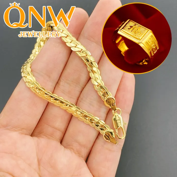 %E3%80%90Hot%20demand%E3%80%91Qingwen%2018k%20gold%20pawnable%20saudi%20gold%20original%205MM%20lucky%20charm%20money%20Catcher%20Bracelet%20For%20Woman%20Men%20gift%20-%20Image%206