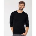 Black Plain Cotton Full Sleeve  T-Shirt For Men. 