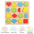 Wooden 16 Shapes Puzzles for Toddler - Puzzles Learning Toys for Kids Boys and Girls - Early Education Shape Puzzle for Toddlers - Multicolor. 