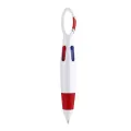Retractable Shuttle Pen With Hiking Clip Mini 4-in-1 Multi-color Ink Ballpoint Pen With Key Chain For Children & Nurses. 