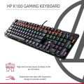 HP GK100 Wired Full Size RGM Backlit Mechanical Gaming Keyboard, 4 LED Indicators, Mechanical Switches,Double Injection Key Caps. 