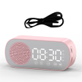 Wireless Bluetooth Speaker Clock Radio Support TF Card Digital Alarm for Home Office White. 