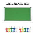 GREEN NOTICE FELT PUSH PINS BOARD Size A3 (29.7 cm x 42 cm). 