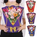 Bouquet Shape Greeting Card 3D Pop Up Greeting Cards Creative Invitation Card for Mothers Day Wife Lover Gifts Home Decoration. 