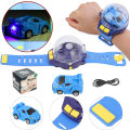 Mini Watch Remote Control Car 2.4GHz Rechargeable Car - Adjustable Strap - USB Charging Mini Wireless Watch - Assorted Color. 