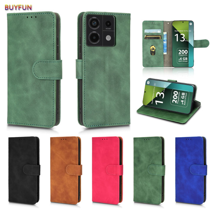 For Xiaomi Redmi Note 13 and Note 13 Pro and Note 13 Pro Plus 4G 5G Wallet Card Slot Stand Flip Case Magnetic Leather Buckle For Note13 Note13Pro Note13ProPlus Luxury Skin Feel Leather Book Cover With Lanyard